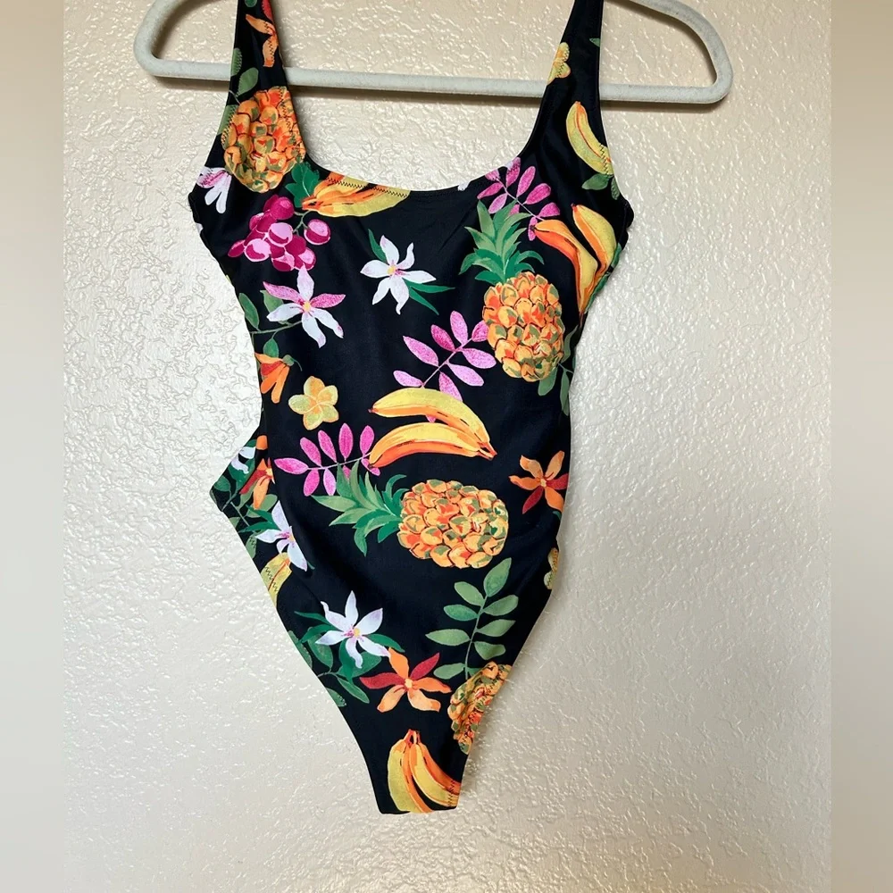 Tropical Fruit Print One-Piece Swimsuit | Size S | Like New OLD NAVY
